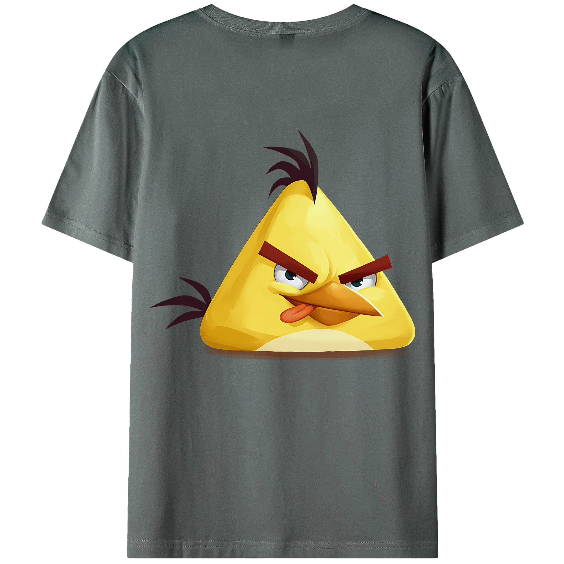 （画像用） Angry Birds アングリーバード 綿100％ メンズ半袖Tシャツ（バックプリント） 通気性